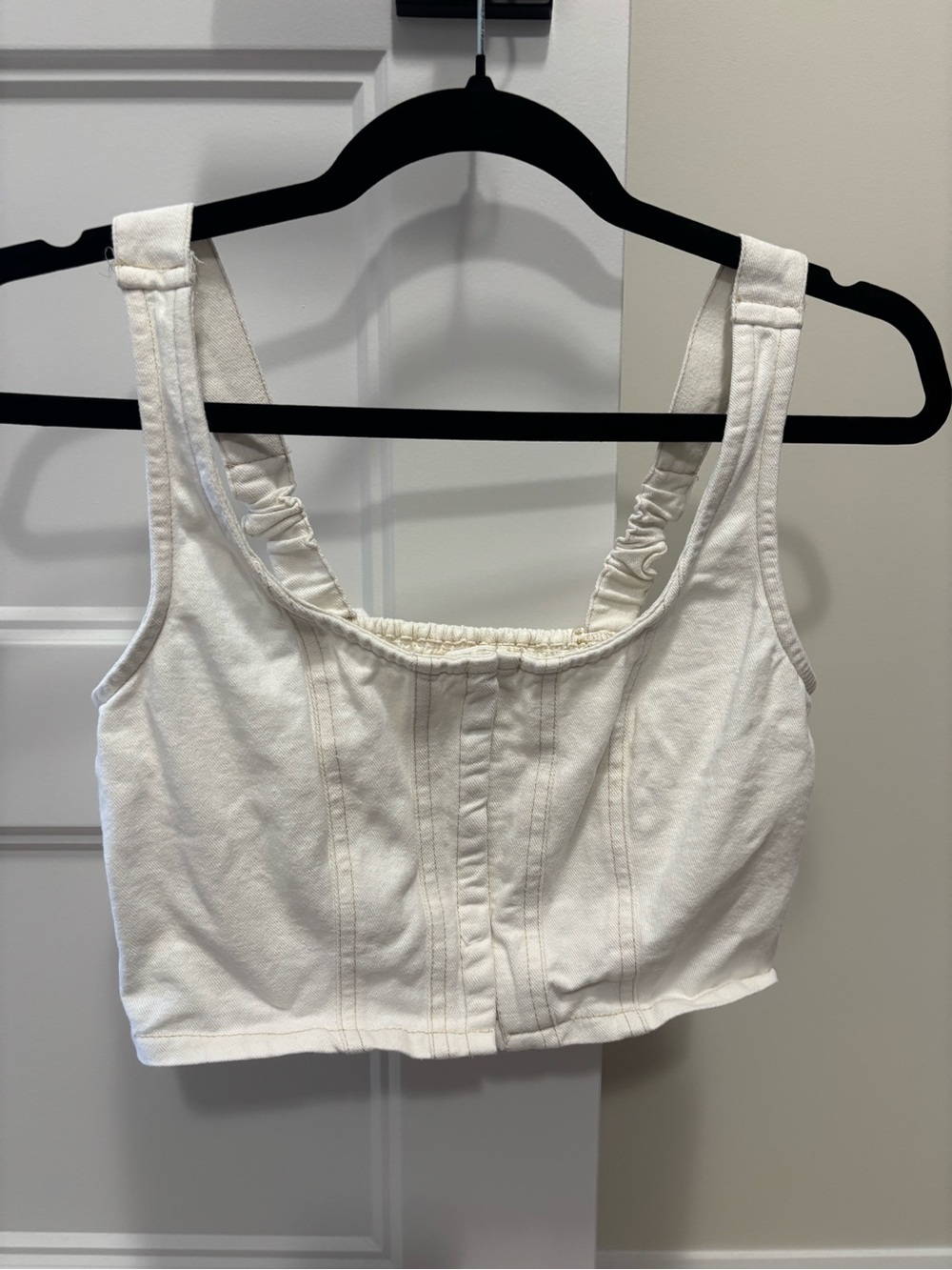 Women's Cream Cropped Tank Top